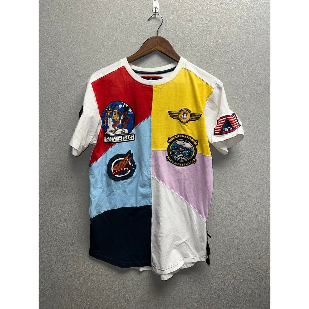 The Heritage By America Shirt Sky Birds Black Cats Multicolor Y2K Tee Large